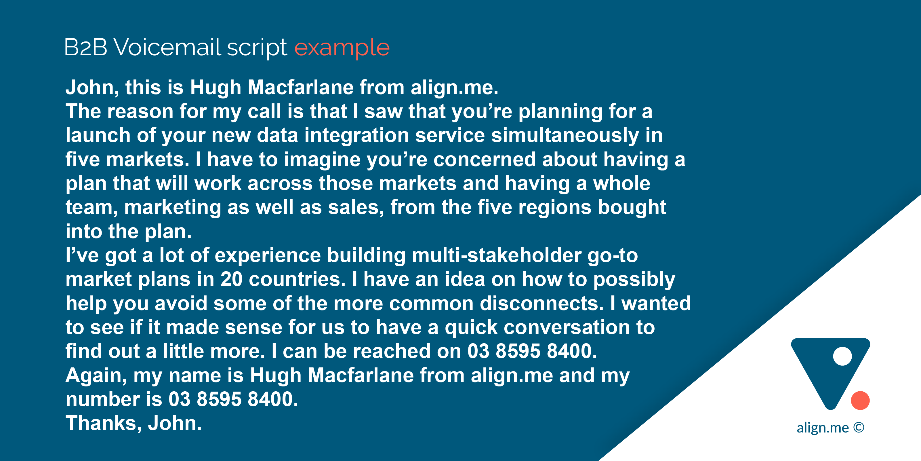 B2B voicemail script example